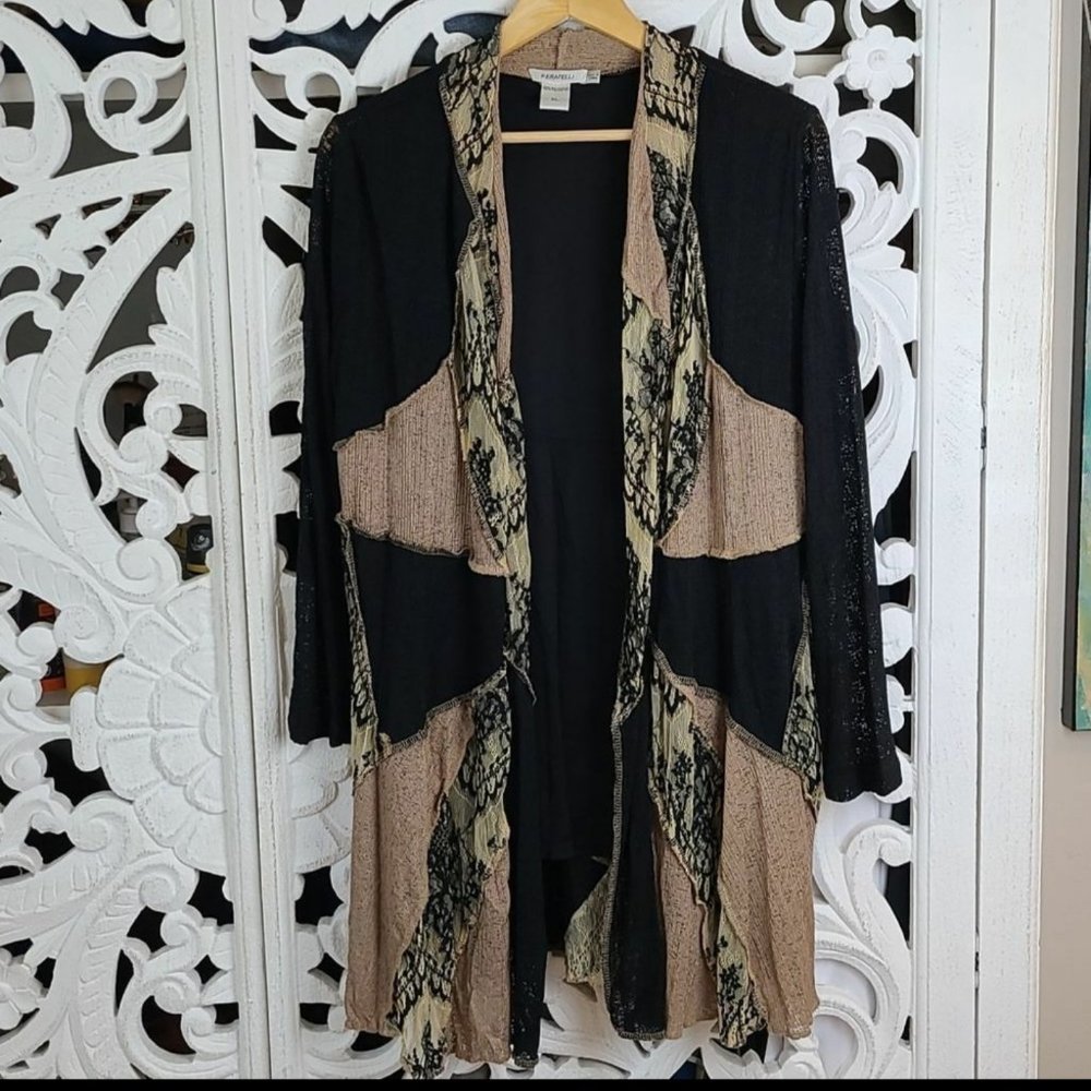Feratelli long open lace drape cardigan XL
